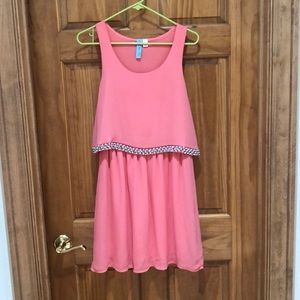 Overlay dress with rhinestones